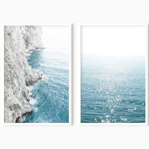 Ocean Set Of 2 Wall Art | Seascape Photography | Printable Coastal Art | Beach Themed Decor Instant Download    #1062