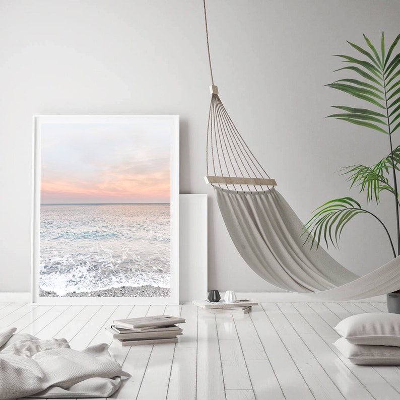 Beach Print Pink Wall Art Coastal Decor DIGITAL DOWNLOAD Etsy