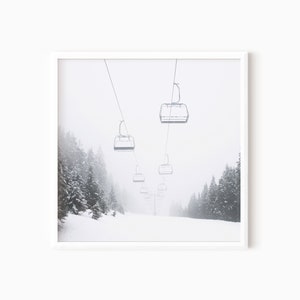 Ski Lift Print | Winter Wall Art | Nordic Decor | Digital Download   #1208