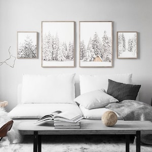 Winter Wall Art Set Of 4 Prints Winter Photography Christmas Print Modern Farmhouse Rustic Decor Instant Download 0952 image 3