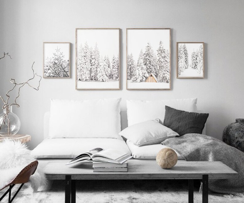 Winter Wall Art Set Of 4 Prints Winter Photography Christmas Print Modern Farmhouse Rustic Decor Instant Download 0952 image 3