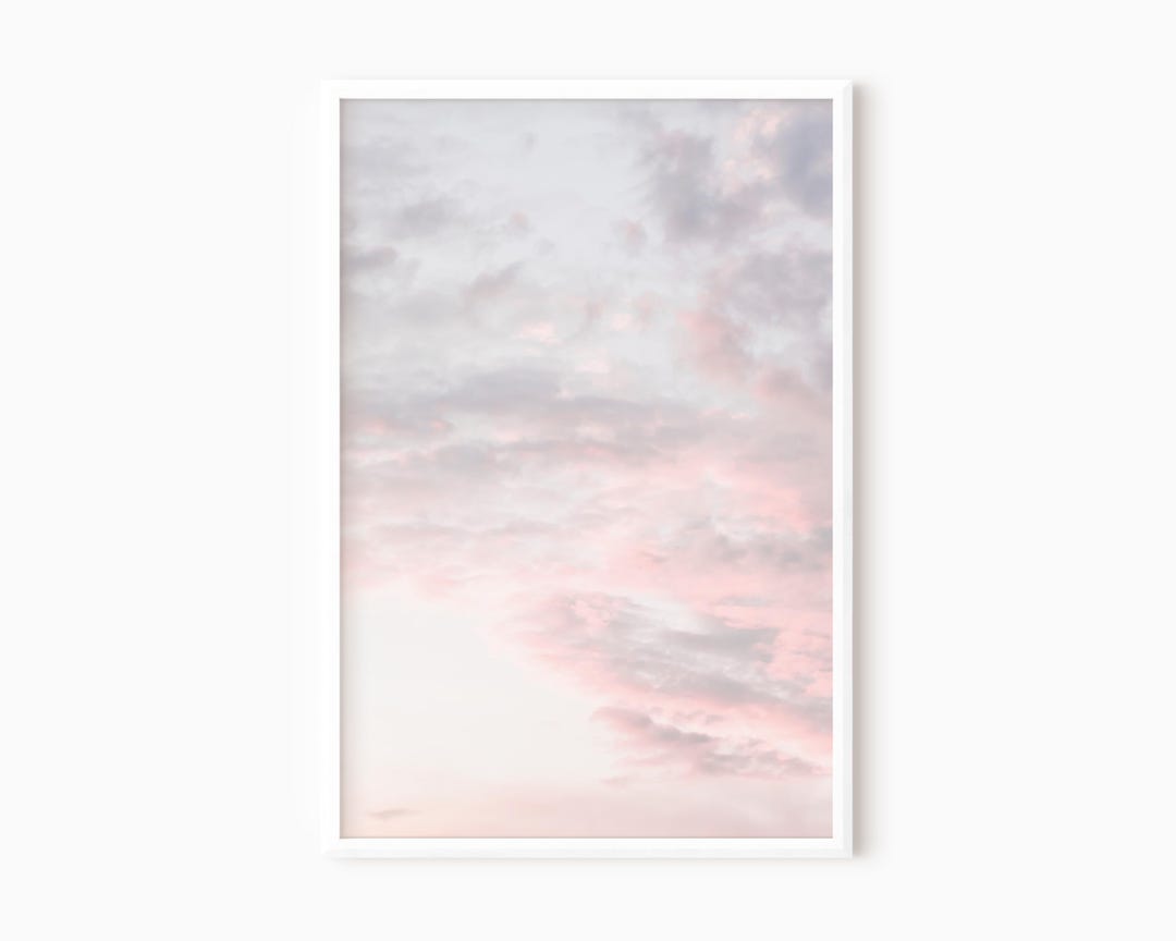 Soft Pink Cloud Sky Photography | Pastel Home Decor Art Print Digital ...