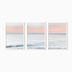 Ocean Wall Art Set Of 3 Prints | Coastal 3 Piece Wall Art | Sunset Photography - DIGITAL DOWNLOAD   #0398
