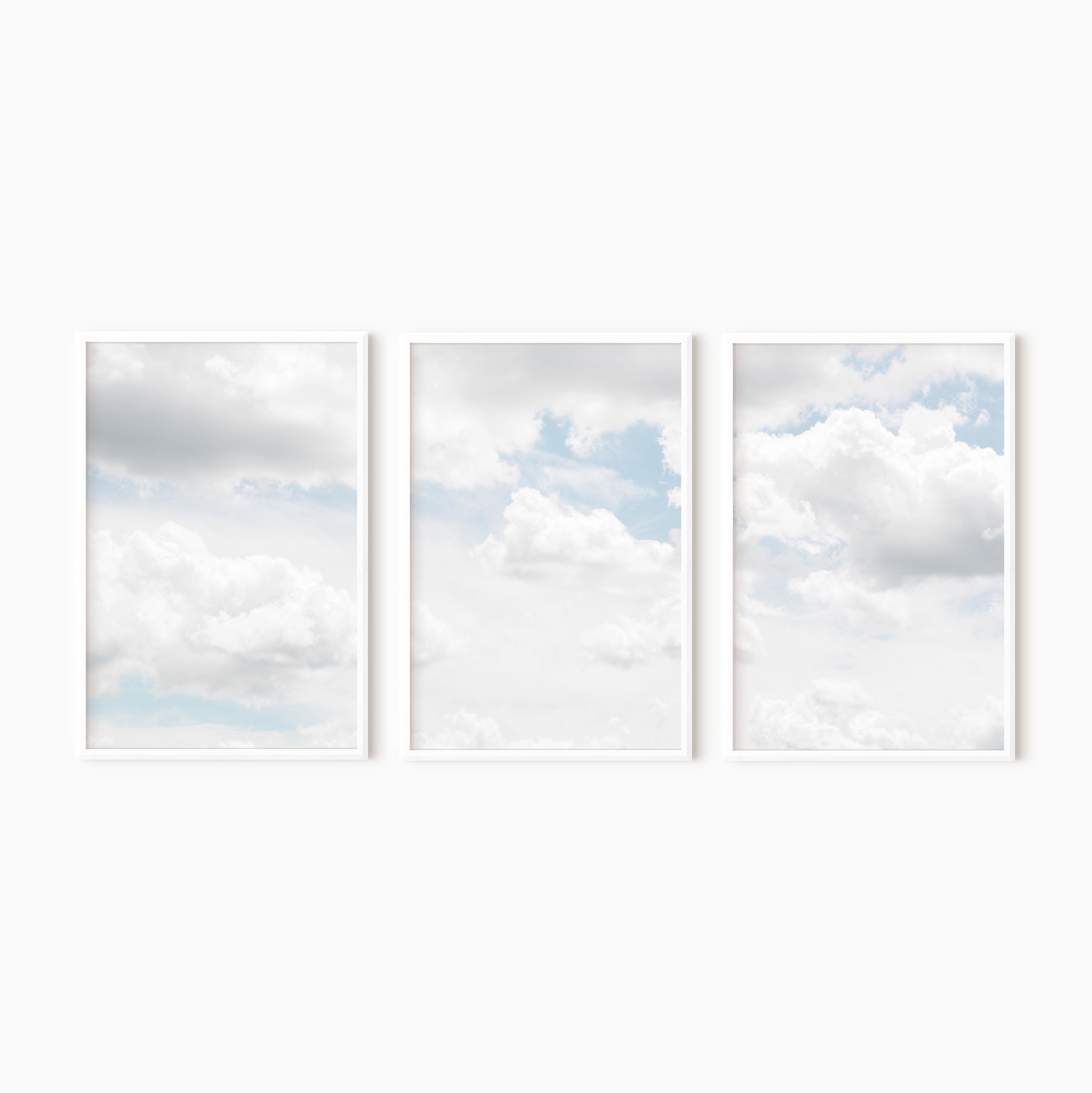 Cloud Wall Art Set of 3 Prints | Blue Sky Print | Printable Nature ...
