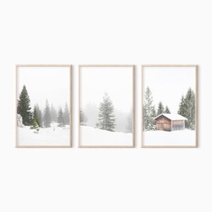 Winter Prints Set of 3 Snowy Landscape Photography | Digital Nordic ...