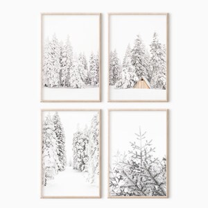 Winter Wall Art Set Of 4 Prints Winter Photography Christmas Print Modern Farmhouse Rustic Decor Instant Download 0952 image 4