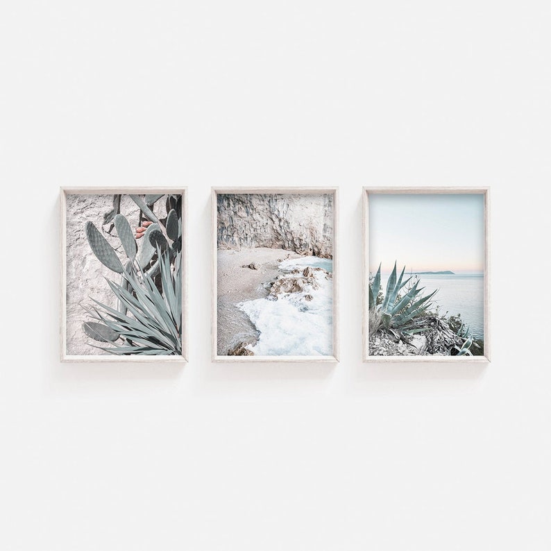 Beach Print Set Coastal Set of 3 Prints Ocean Print Set Etsy