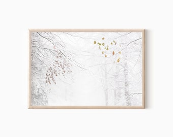 Neige hiver forêt photographie impression téléchargement | Art mural imprimable n° 1393