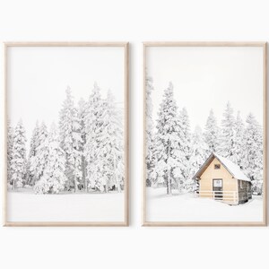 Snow Covered Forest Set of 2 Winter Wall Art | Printable Two Piece ...