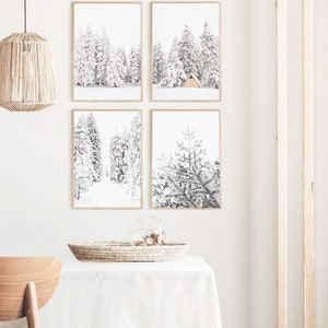 Winter Wall Art Set Of 4 Prints Winter Photography Christmas Print Modern Farmhouse Rustic Decor Instant Download 0952 image 7