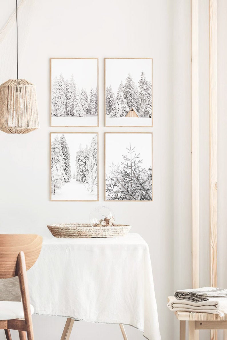 Winter Wall Art Set Of 4 Prints Winter Photography Christmas Print Modern Farmhouse Rustic Decor Instant Download 0952 image 7