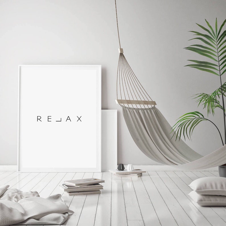 Relax Print Modern Minimalist Relax Poster Office Wall Art Etsy