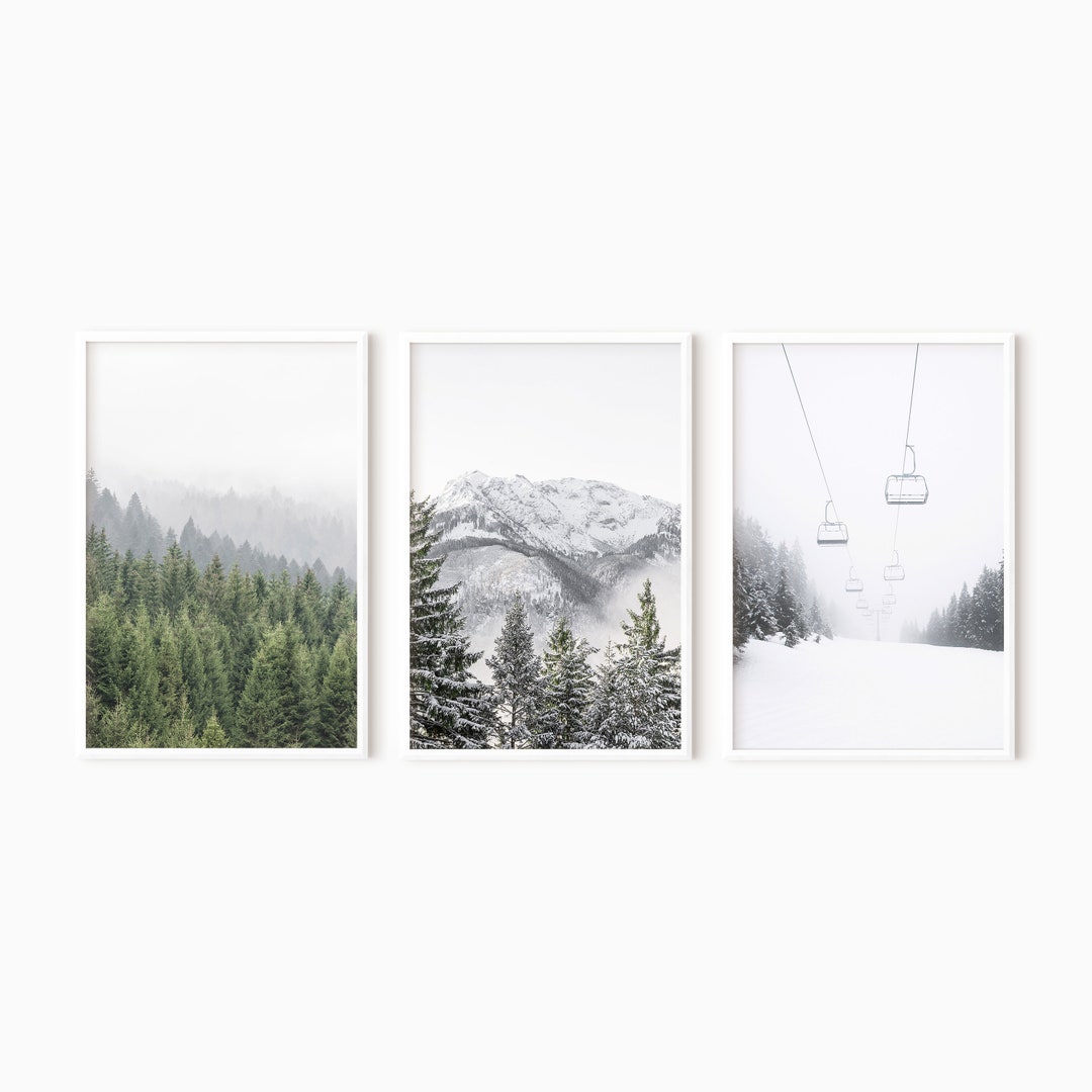 Mountain Print Set of 3 | Printable Winter Art #1104 - Etsy