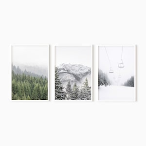 Mountain Print Set Of 3 | Printable Winter Art     #1104
