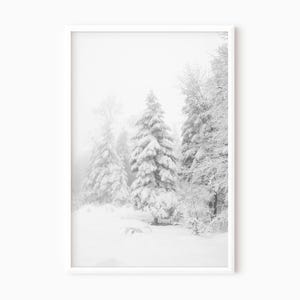 Snowy Forest Print DOWNLOAD | Printable Winter Wall Art | Snow Covered Trees | Christmas Scene | Holiday Wall Decor  #1426