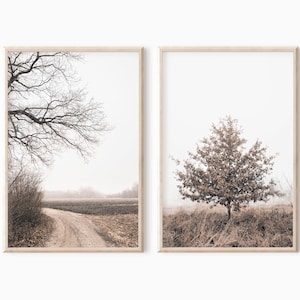 Autumn Forest Print Set Of 2 | Fall Printable Wall Art | Earth Color Wall Decor Instant Download     #1116