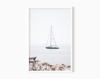 Arte de parede imprimível com fotografia de veleiro | Impressão digital de vela | Decoração náutica neutra | Download instantâneo #1504