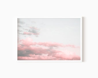 Roze wolkenfotografie | Afdrukbare muurkunst #0289