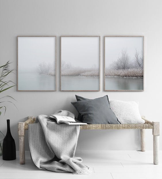 Set Of 3 Lake Prints Lake Wall Art Landscape Print | Etsy