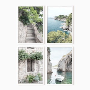 Coastal Set Of 4 Prints | Mediterranean Wall Art | Travel Photography | Digital Wall Art   #1180