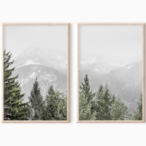 2 Piece Mountain Wall Art Print | Printable Art    #1221