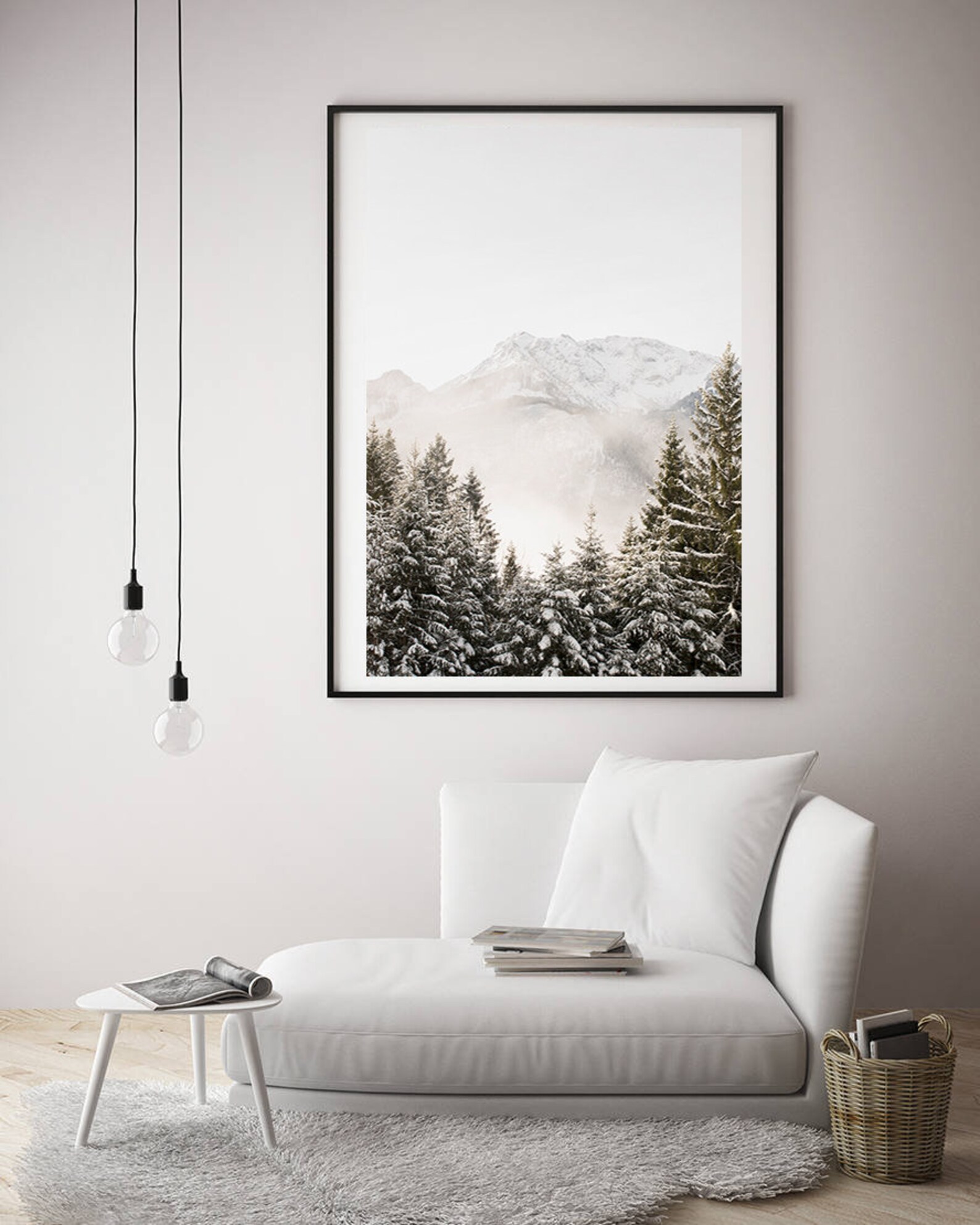 Mountain Forest Wall Art Printable Nature Art Downloadable Etsy