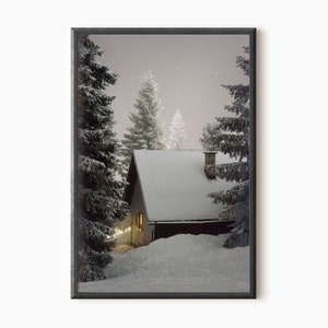Winter Wonderland Print | Printable Night Forest Photography DOWNLOAD    #0450