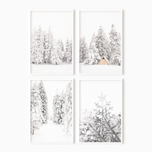 Winter Wall Art Set Of 4 Prints Winter Photography Christmas Print Modern Farmhouse Rustic Decor Instant Download 0952 image 5