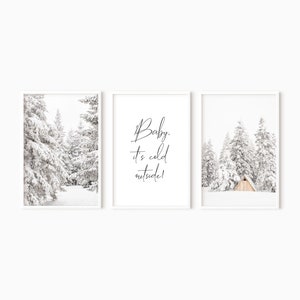Winter Prints Set Of 3 | Christmas Wall Art | Digital Download | Farmhouse Winter Photography | Printable Winter Wall Art   #1068
