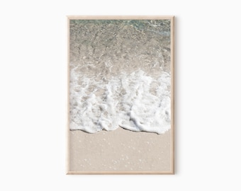Neutral Beach Print | Ocean Wave Print | Printable Wall Art | Digital Download  #1508