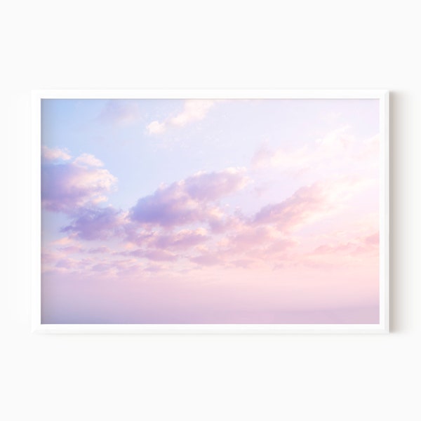 Pastel Cloud Print | Pink Cloud Art Print | Blush Pink Wall Art | Cloud Photography | Wall Art Print | Girls Room Decor   #0288