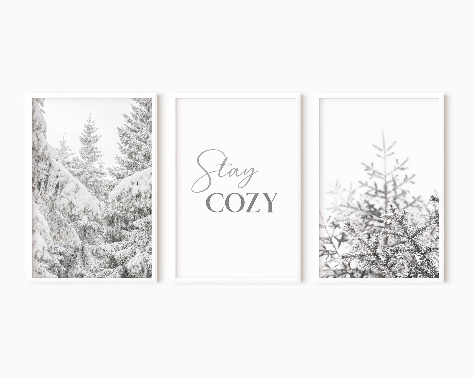 Winter Print Set of 3 Cozy Wall Art Christmas Digital - Etsy