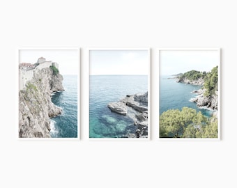 Coastal Set Of 3 Prints | Dubrovnik Travel Poster DIGITAL DOWNLOAD    #1050