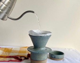 Ensemble de gouttes à café en céramique fait main : V60 Pour Over - Grès britannique