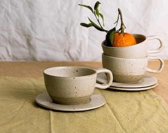 12 oz Cream colour Handmade Stoneware Ceramic Mug, Coffee Mug, Tea Mug, Cappucino Mug, Pottery Mug