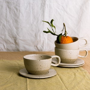 12 oz Cream colour Handmade Stoneware Ceramic Mug, Coffee Mug, Tea Mug, Cappucino Mug, Pottery Mug