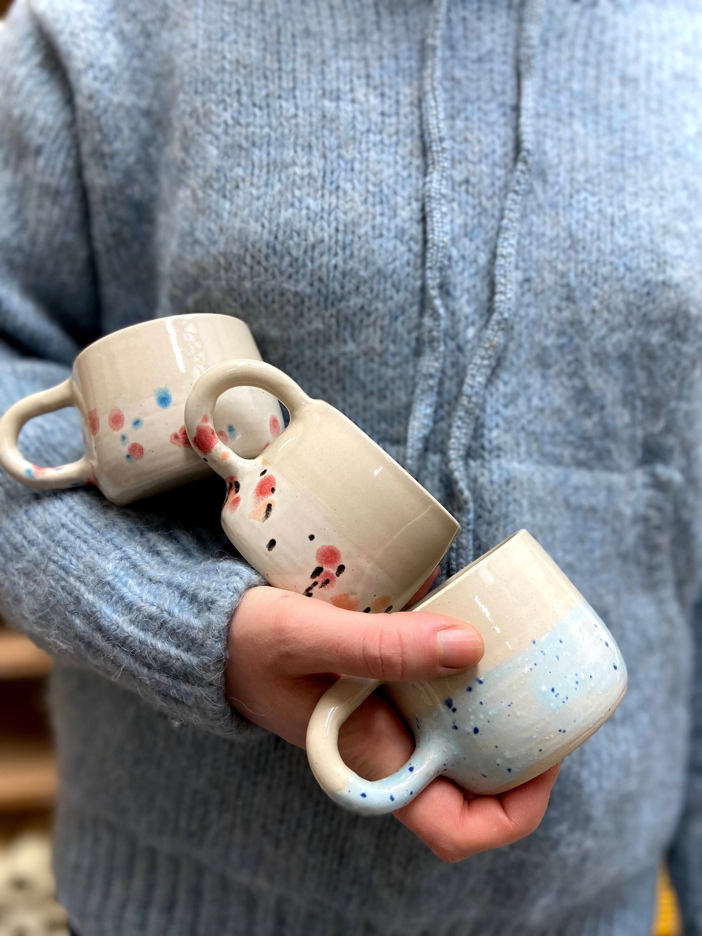 200 Ml Tasse en Céramique Grès Fait à La Main, Café, Thé, Poterie