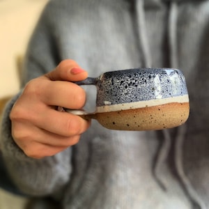 Tasse en céramique faite main de 7 oz en grès, tasse à café, tasse à thé, tasse à cappucino, tasse en poterie