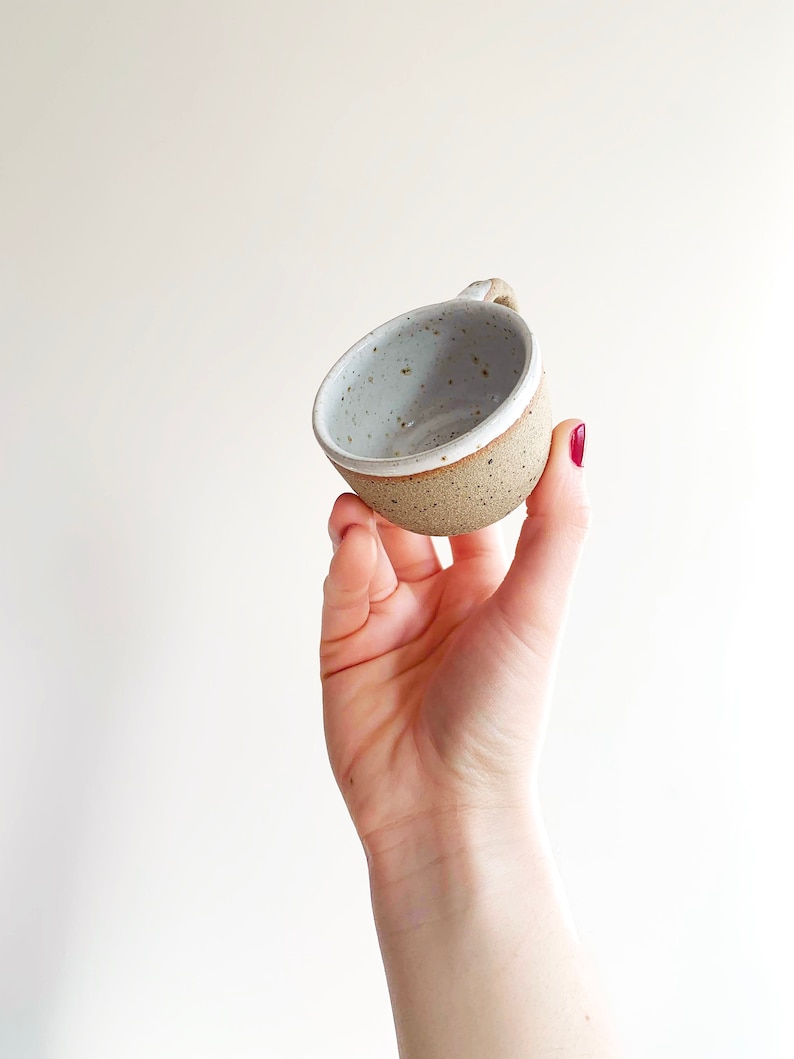 Taza de espresso de cerámica hecha a mano de 3 oz, vaso, regalo hecho a mano, regalo de calentamiento de la casa, regalo foodie, taza Macchiato imagen 3