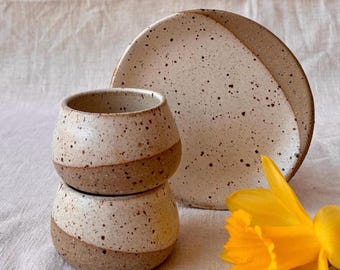 3.5oz Pottery Ceramic Handmade Espresso Cups with Saucer