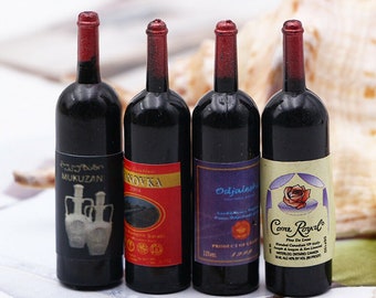4 Mini Wine Bottles