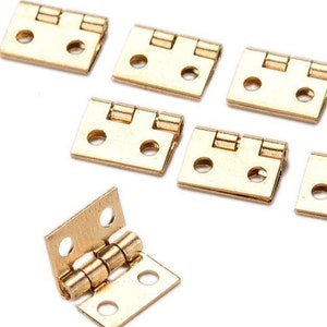 6 Mini Hinges - Brass or Silver