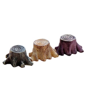3 Colorful Mini Tree Stumps -- Random Color Pick