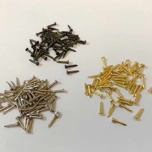 Mini Hardware (50 Screws/Threaded Nails) -- 3 colors