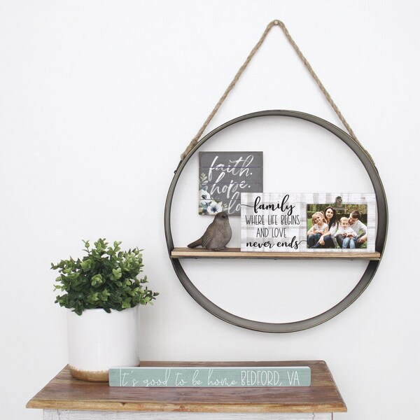 Wood Hanging Shelf Etsy