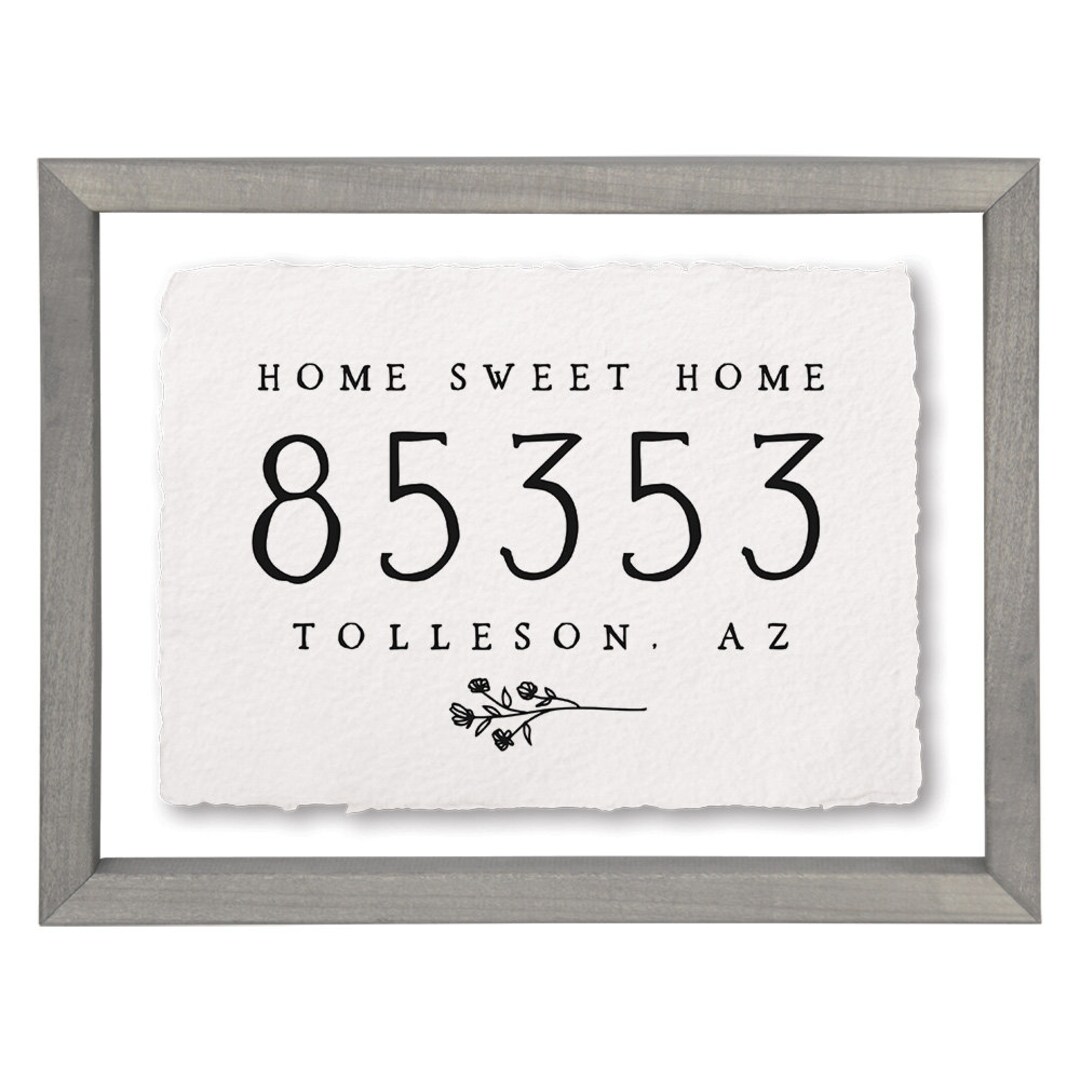 Personalized Zip Code Address Sign Floating Frame Wall Art - Etsy