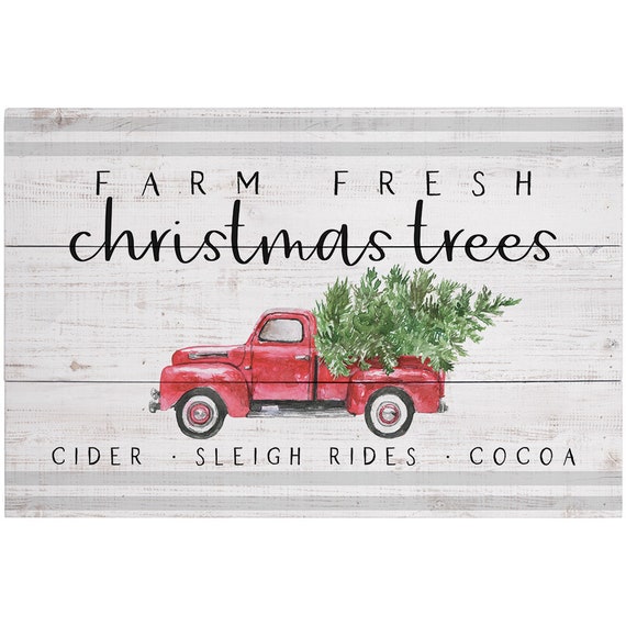 Farm Fresh Christmas Trees Sign Rustic Wood Printed Design - Etsy