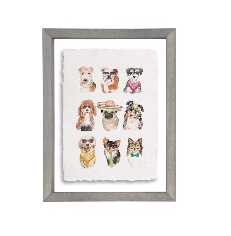 Cute Dogs Dressed up Floating Frame Wall Art Dog in Etsy