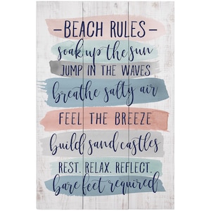 Beach Rules - Rustic Wood Sign - Advice from the Beach - Advice from the Ocean - Beach House Wall Decor - Beach Rules on Wood - Beach Art