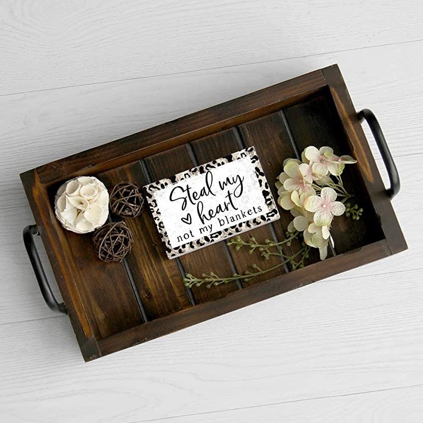 Rustic Wood Tray SET With Handles Farmhouse Decor Etsy